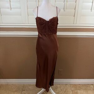 Cami NYC Lara Silk Corset Slip Dress Sz 12 Wedding Guest Coquette Quiet Luxury